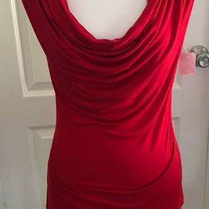 Red drape neck dress tank top NWT